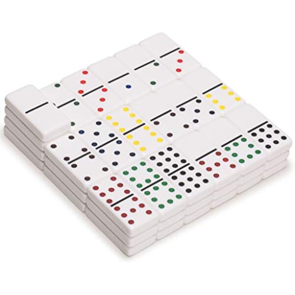 YMI Chicken Foot Complete Game Set with Double 9 Dominoes, Wooden Case, Hub, and Scorepad - Image 5
