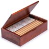 YMI 91 Tiles Double 12 Dominoes (Pips/Dots) Game Set with Wooden Case and 4 Racks - Image 3