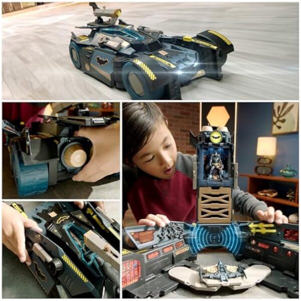 DC Comics Batman, Ultimate Transforming Batmobile Playset, 2-in-1 Playset with Exclusive Figure and Glider, Lights, Sounds, Kids Toys for Boys and Girls 4 and Up - Image 3