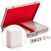 YMI Champion-Size Chinese Mahjong Game Set with Aluminum Case - with 146 Tiles, 3 Dice and a Wind Indicator - for Chinese Style Gameplay Only