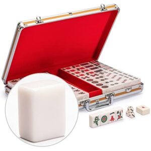 YMI Champion-Size Chinese Mahjong Game Set with Aluminum Case - with 146 Tiles, 3 Dice and a Wind Indicator - for Chinese Style Gameplay Only