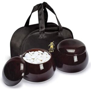 YMI Double Convex Melamine Go Game Stones Set with Jujube Bowls - Size 33 (9 millimeters)