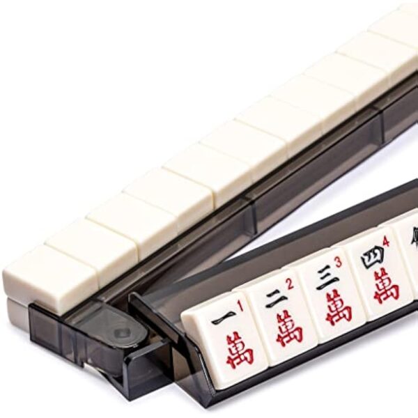 YMI Modern Mahjong Racks with Built-in Pushers - Black - Set of 4 - Image 2