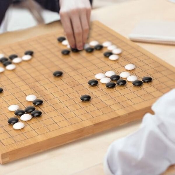 YMI Bamboo 0.8-Inch Reversible 19x19 / 13x13 Go Game Set Board with Double Convex Melamine Stones and Bamboo Bowls - Classic Strategy Board Game (Baduk/Weiqi) - Image 2