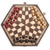 Husaria Wooden Three-Player Chess - 12 Inches - with Foldable Board, Handcrafted Playing Pieces, and Felt-Lined Storage - Image 3