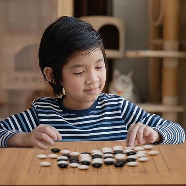 YMI Bamboo 0.8-Inch Reversible 19x19 / 13x13 Go Game Set Board with Double Convex Melamine Stones and Bamboo Bowls - Classic Strategy Board Game (Baduk/Weiqi) - Image 6