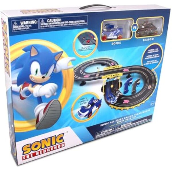 NKOK Sonic & Shadow RC Slot Car Set Race Set Vehicle, Counts How Many Laps the Car has Made, Great Item for Kids, Working lights, Ages 5 and up - Image 6