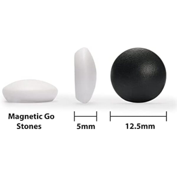 YMI Medium Magnetic 19x19 Go Game Set Board, 11-Inch with Single Convex Plastic Go Stones - Folding, Portable & Travel-Size Set - Image 4