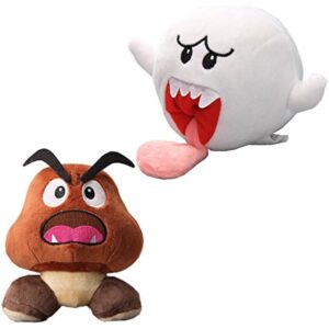 uiuoutoy Set of 2 Ghost Boo & Goomba Plush 5''