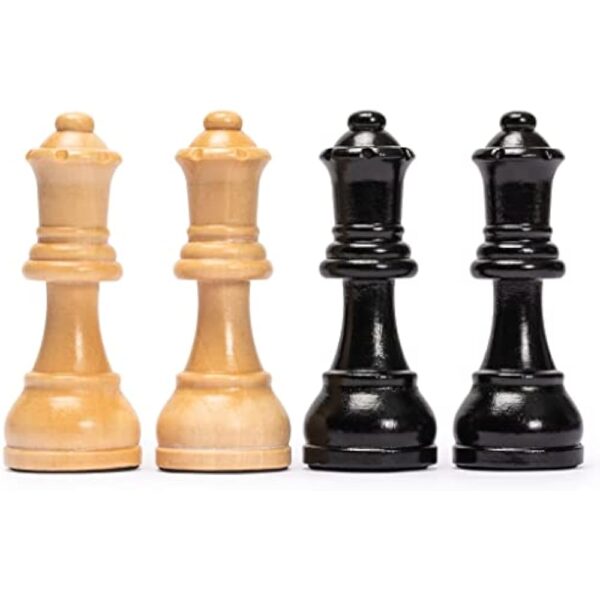 Husaria Staunton Tournament No. 6 Chessmen with 2 Extra Queens and Wooden Box, 3.8-inch Kings - Image 6