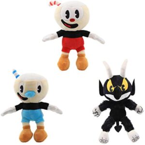 uiuoutoy Red & Blue Cup & The Devil Boss Plush Figures Set of 3pcs