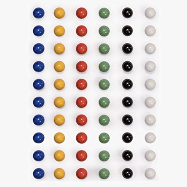 YMI 60 Pieces Chinese Checkers Marbles Set with Solid Colors - 16 Millimeters - Image 3