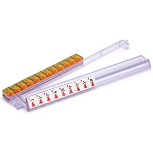 YMI Modern Mahjong Racks with Built-in Pushers - Clear - Set of 4