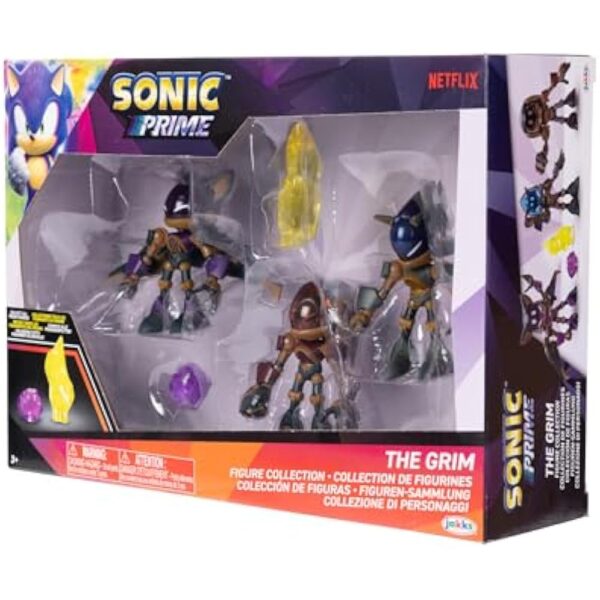 Sonic Prime 2.5-inch Action Figures The Grim Themed 5 Pieces: Sonic Trooper, Knuckles Trooper, Rouge Trooper, Yellow Shard and Purple Shard. Ages 3+ (Officially Licensed by Sega and Netflix) - Image 6