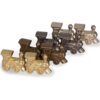 YMI Mexican Train Complete Set with Double 12 Dominoes (Pips/Dots), Wooden Hub, Die Cast Train Markers, and Scorepad - Image 5