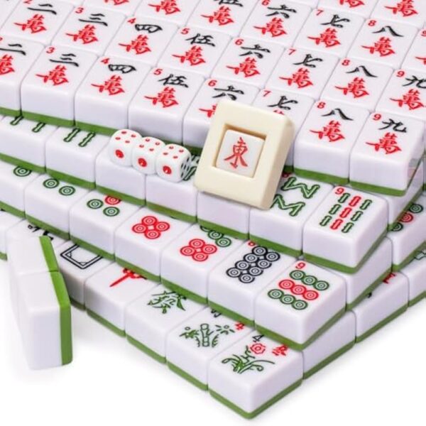 YMI "Bamboo Oasis Chinese Mahjong Set with 146 Small Tiles and Red Vinyl Case — for Chinese Style Gameplay Only [「竹林綠洲」中國麻將] - Image 3