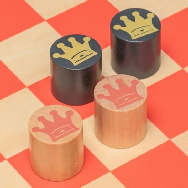 YMI 2-in-1 “Flip & Play” Chess and Checkers/Draughts Set - Classic Wooden Board Game, 11.8 Inches - Image 3