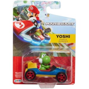 Mario Kart Jakks Nintendo Yoshi in Blue Mach 8 Vehicle 2.5 inch Figure