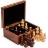 Husaria Staunton Tournament No. 5 Chessmen with 2 Extra Queens and Wooden Box, 3.5-inch Kings