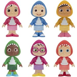 CoComelon 6 Figure Family and Friends Shark Theme Pack - Includes JJ, Nico, Cody, Nina, Bella and Cece in Shark Hoodies - Toys for Kids and Preschoolers