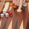 YMI Wooden Inlaid Backgammon Set, Cascadia - with Acrylic Playing Pieces & Wooden Dice Cups, 17-inch Board - Image 4