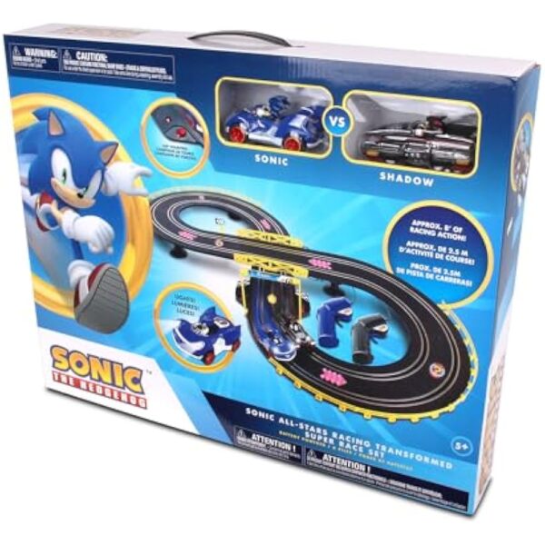 NKOK Sonic & Shadow RC Slot Car Set Race Set Vehicle, Counts How Many Laps the Car has Made, Great Item for Kids, Working lights, Ages 5 and up - Image 5