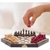 Husaria Wooden Three-Player Chess - 12 Inches - with Foldable Board, Handcrafted Playing Pieces, and Felt-Lined Storage - Image 5