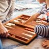 YMI Wooden Inlaid Backgammon Game Set, Pasadena - Classic Strategy Board Game Set with Acrylic Playing Pieces & Wooden Dice Cups, 15-inch Board - Image 2