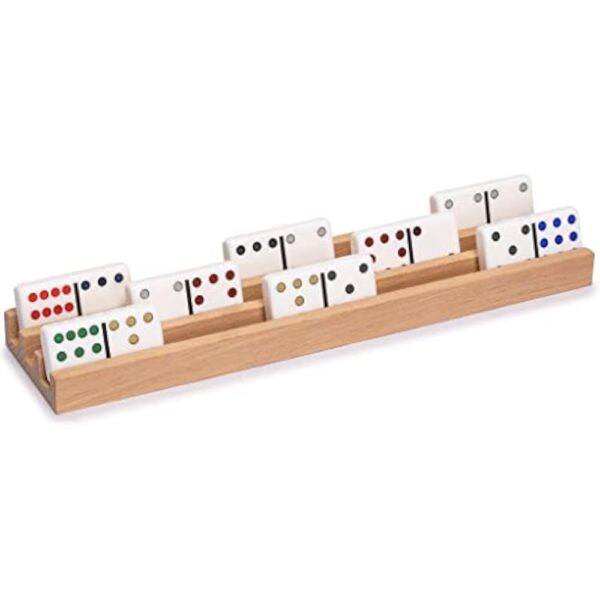 YMI Premium Beechwood Domino Racks/Trays (10-Inch) - Set of 4 - Domino Holders for Mexican Train, Chickenfoot and Other Domino Games - Image 3