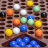 YMI Classic Chinese Checkers Halma Board Game Set with Storage, 12.6-inch Wooden Board, and Solid Color 16-Millimeter Glass Marbles - Image 4