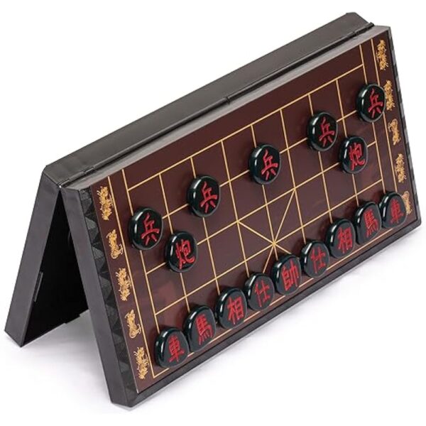 YMI Large Chinese Chess (Xiangqi) Magnetic Travel Board Game Set (14.6-inch) with Black Playing Pieces - Image 3