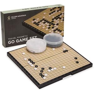 YMI Large Magnetic 19x19 Go Game Set Board (14.6-Inch) with Single Convex Stones - Folding, Portable, and Travel Ready Set