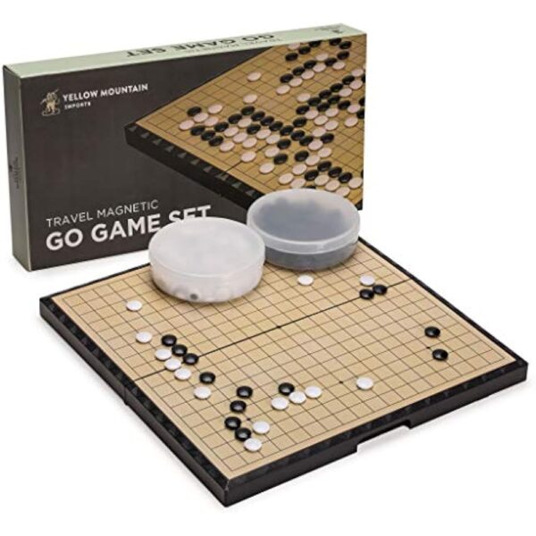 YMI Large Magnetic 19x19 Go Game Set Board (14.6-Inch) with Single Convex Stones - Folding, Portable, and Travel Ready Set
