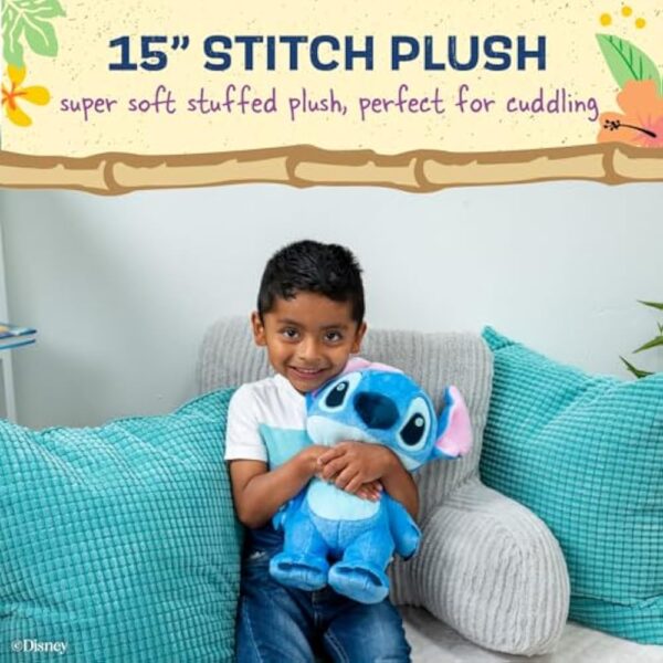 Disney Baby Lilo & Stitch Soft Huggable Stuffed Animal Cute Plush Toy for Toddler Boys and Girls, Gift for Kids, Blue Stitch 15 Inches - Image 2