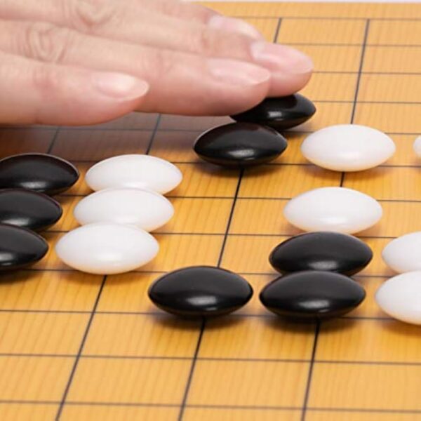 YMI Shin Kaya Beginner's Reversible 13x13 / 9x9 Go Game Set Board (0.8-inch) with Double Convex Melamine Stones - Classic Strategy Board Game (Baduk/Weiqi) - Image 2