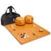 YMI Bamboo 0.8-Inch Reversible 19x19 / 13x13 Go Game Set Board with Single Convex Melamine Stones and Bamboo Wood Bowls Set - Classic Strategy Board Game (Baduk/Weiqi)