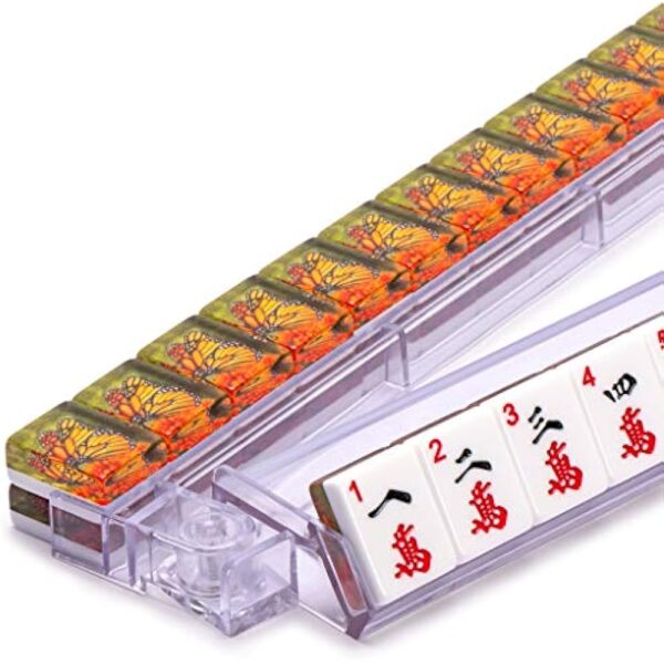YMI Modern Mahjong Racks with Built-in Pushers - Clear - Set of 4 - Image 2