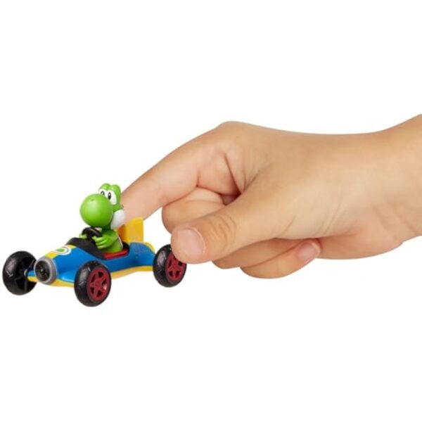 Mario Kart Jakks Nintendo Yoshi in Blue Mach 8 Vehicle 2.5 inch Figure - Image 7