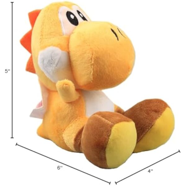 uiuoutoy Yellow Yoshi Plush Toy Stuffed Animal Doll 6" - Image 3