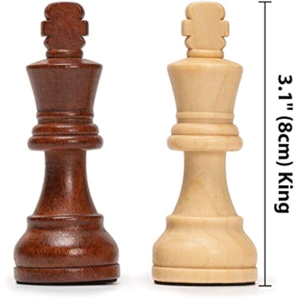 Husaria Staunton Tournament No. 4 Chessmen with 2 Extra Queens and Wooden Box, 3-inch Kings - Image 5