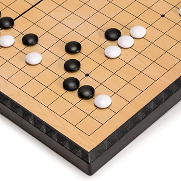 YMI Medium Magnetic 19x19 Go Game Set Board, 11-Inch with Single Convex Plastic Go Stones - Folding, Portable & Travel-Size Set - Image 3