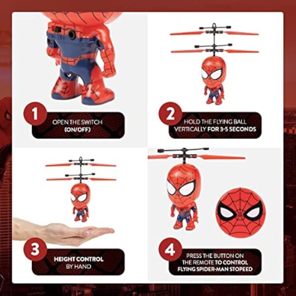 Marvel 3.5 Inch: Spider-Man Flying Figure IR Helicopter (Marvel, Spider-Man) - Image 3