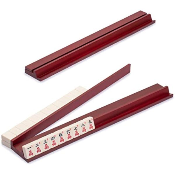 YMI American Mahjong Set, Classic Royale II with Redwood Veneer Case, Four Wooden Pusher Racks, Wind Indicator, Dice and Wright Patterson Count Scoring Coins - Image 3