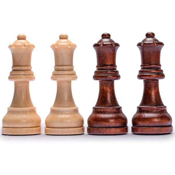 Husaria Professional Staunton Tournament No. 6 Wooden Chess Game Set with 2 Extra Queens, 3.9-inch Kings - Image 4