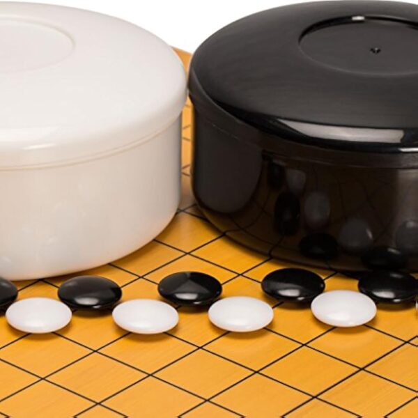 YMI Shin Kaya Beginner's Reversible 13x13 / 9x9 Go Game Set Board (0.8-inch) with Double Convex Melamine Stones - Classic Strategy Board Game (Baduk/Weiqi) - Image 4