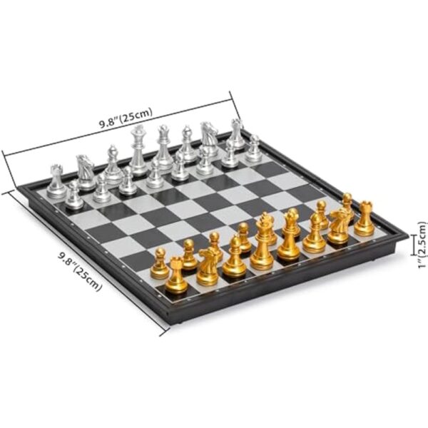 YMI Travel Magnetic Chess Set (9.8-Inch) - Folding and Portable Board Game - Image 2