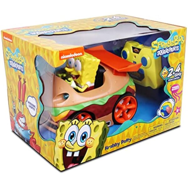 NKOK Remote Control Krabby Patty with Spongebob Vehicle, Full Function RC Vehicle, Working Lights, Has Radio Control & Turbo Boost, Great Item for Kids, Ages 6 and up - Image 6