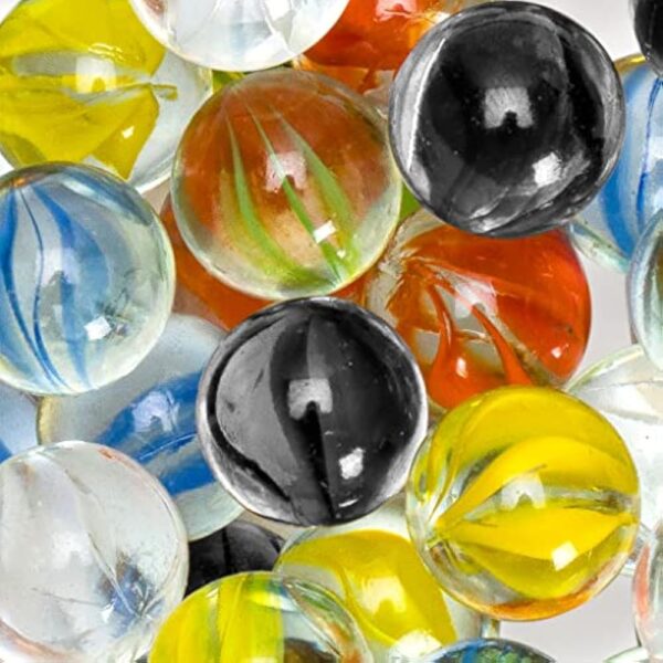 YMI 60 Pieces Translucent Chinese Checkers Glass Marbles with Petal Design - 14 Millimeters - Image 6