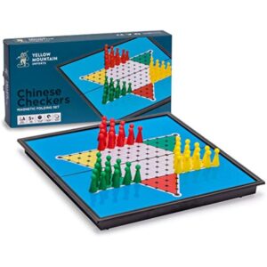 YMI Magnetic Chinese Checkers Halma Travel Set, 9.8 Inches - Folding, Portable Board Game Set