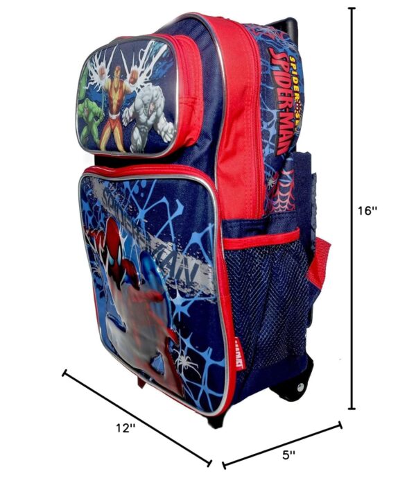 Ruz Spider-Man Blue Web Roller Backpack Bag - Image 3